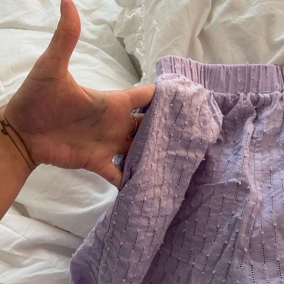 Purple button down and short matching set - Picture 4 of 4